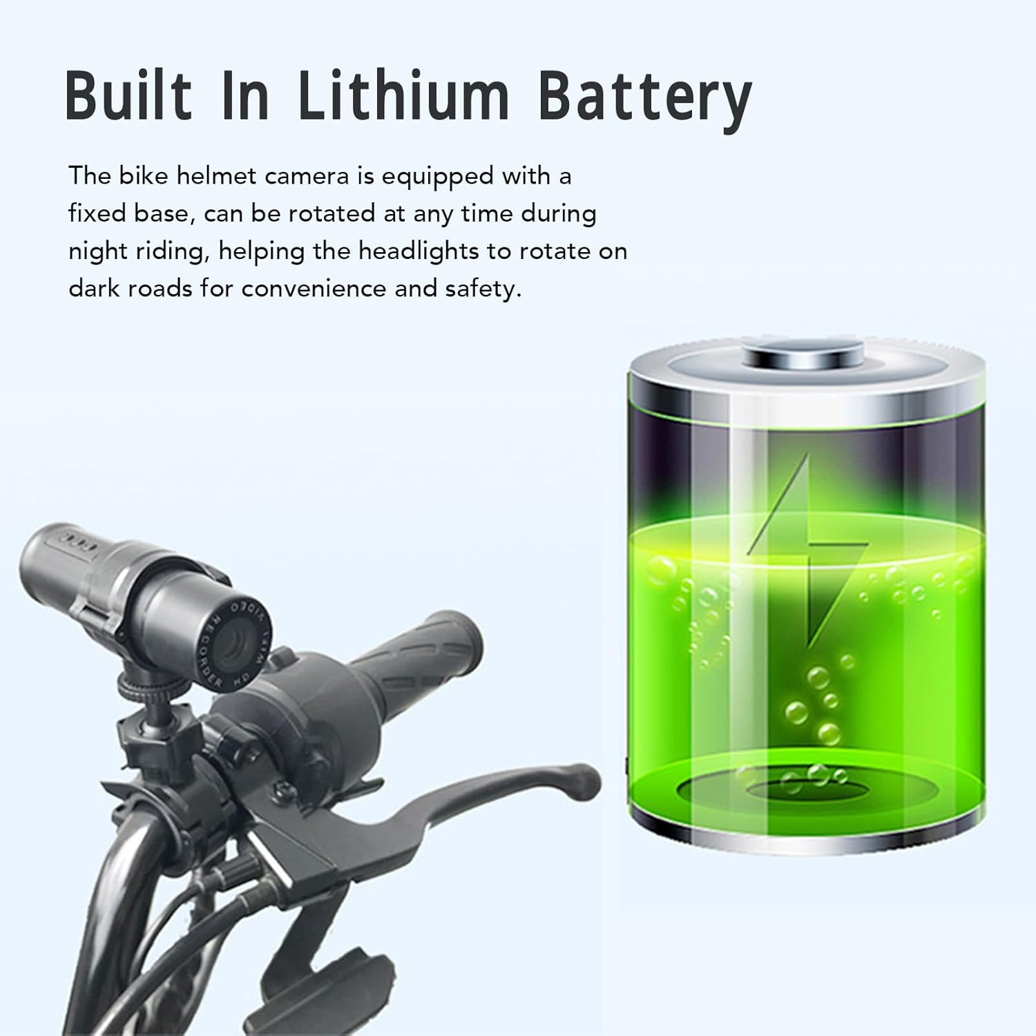 Bike Motorcycle Helmet Camera 1080P Wifi Front and Back Bicycle Dual Dash Cam Sports Camera Small Video Camera Mini Action Camera, 120&deg; Wide Angle image number 3