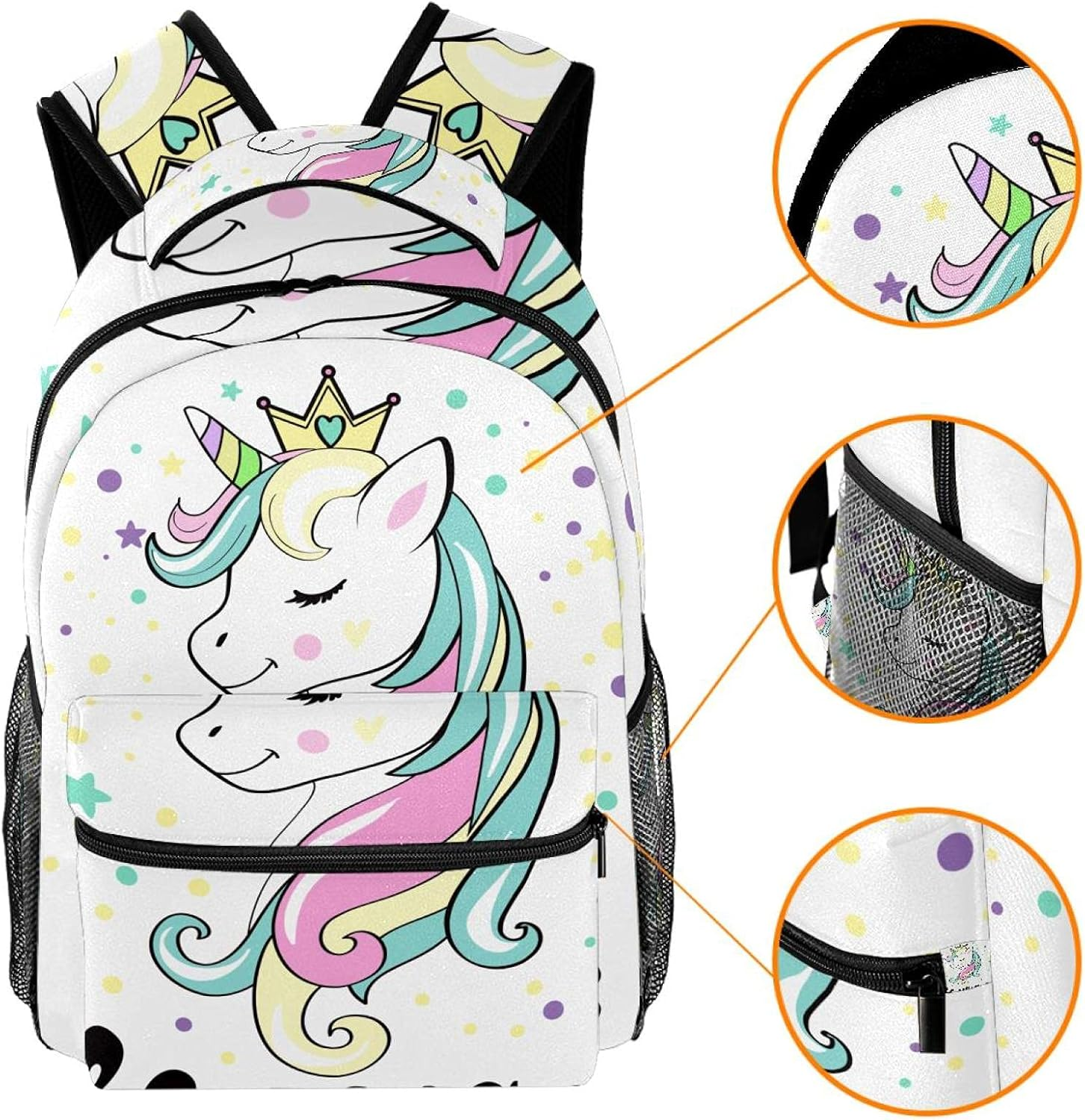 Unicorn Head Backpack Students Shoulder Bags Travel Bag College School Tote Backpacks image number 2