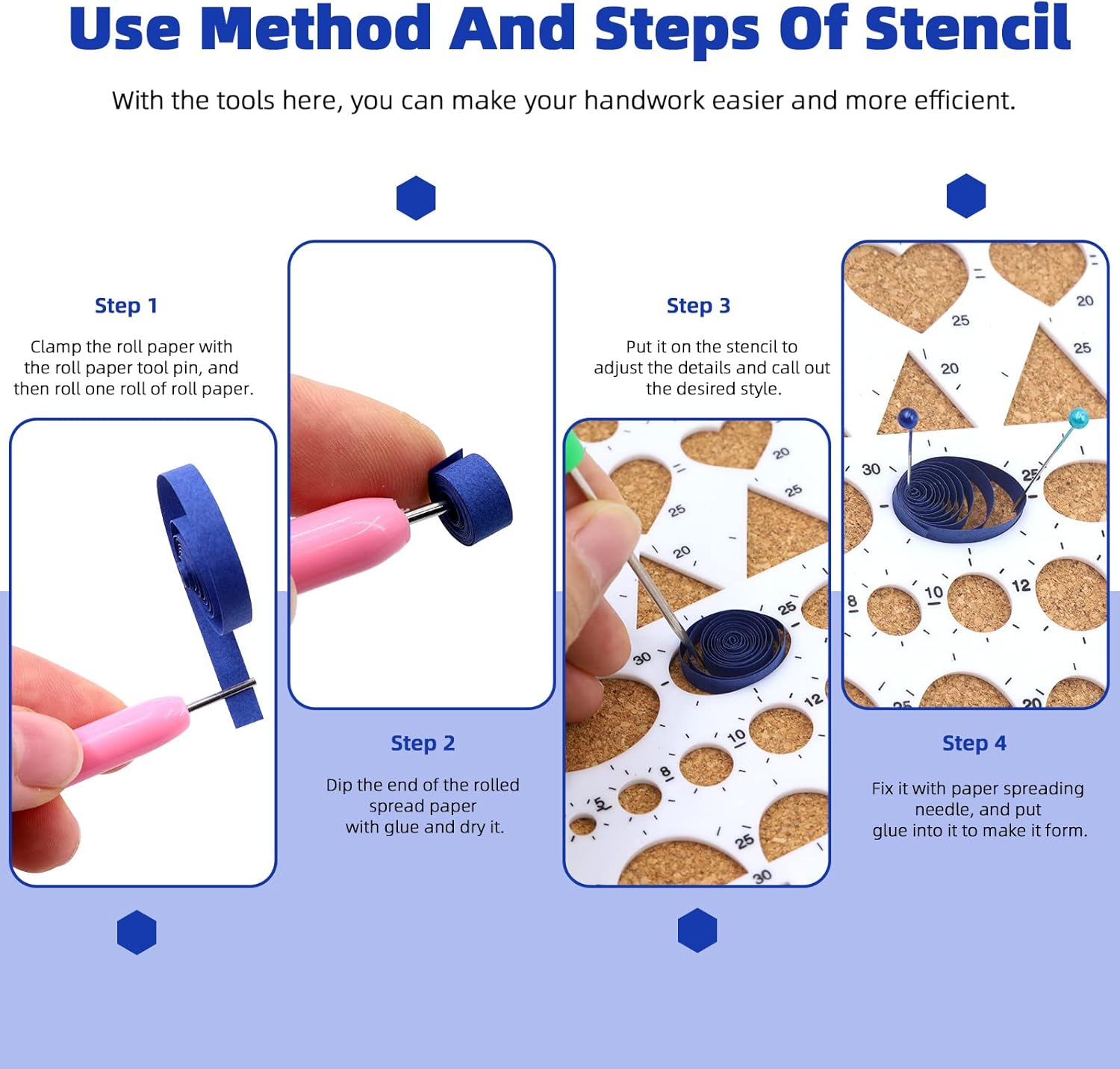 Glarks 916Pcs Paper Quilling Tools Kit, 900Pcs 5Mm 45 Colors Strips with Slotted Pen Curling Coach Tweezers Awl Shaping Tool Pearl Pin Bump Styler Mold Coordinate Setting Flower Pattern Board Set image number 2