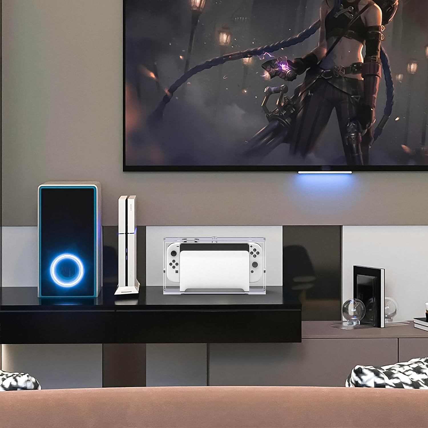 Geekria Console Dust Cover with Lock Compatible with Nintendo Switch/Oled Charging Dock, Clear Anti-Scratch Protective Display Case, Dustproof Secure Storage Box for Gaming Console image number 2