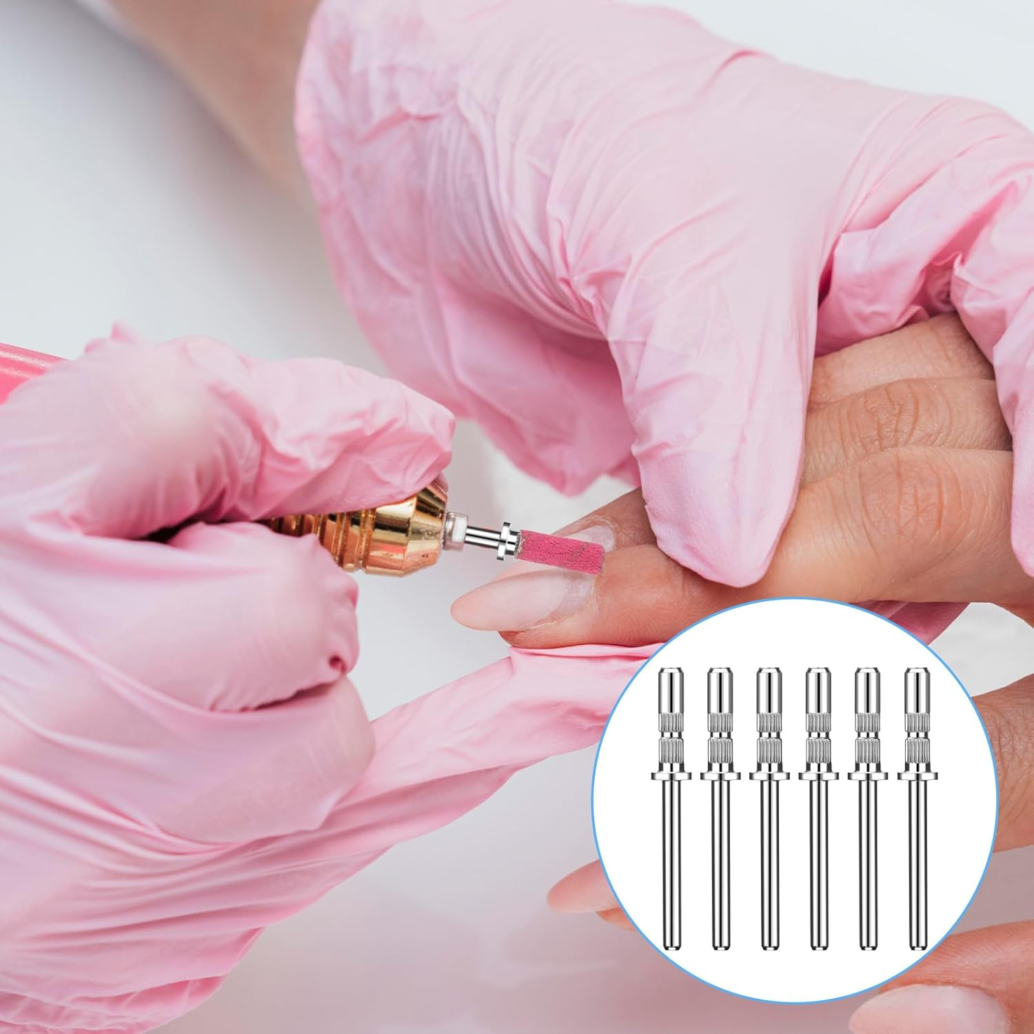 4 Pcs Small Mandrel Nail Bit, 3 Mm Mandrel Nail Drill Bit Sanding Bits for Nails Drill Sanding Band Nails Drills Bits for Electric File Sanders Manicure Pedicures Tool Home Salon (Sliver) image number 3