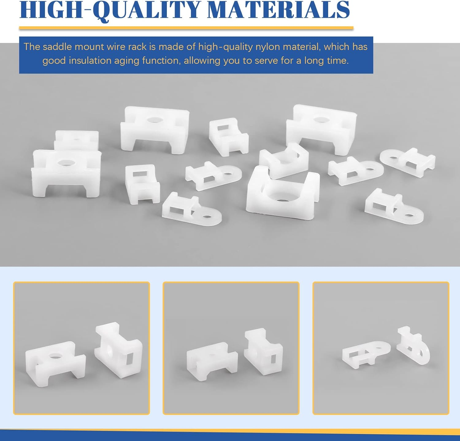 Glarks 360Pcs White Cable Tie Base and Cable Zip Ties with Mounting Screws Set, 120Pcs 3MM 4MM 6MM Saddle Type Mount Wire Holder and 120Pcs 6 Inch Self-Locking Cable Tie with 120Pcs Pan Head Screws image number 1