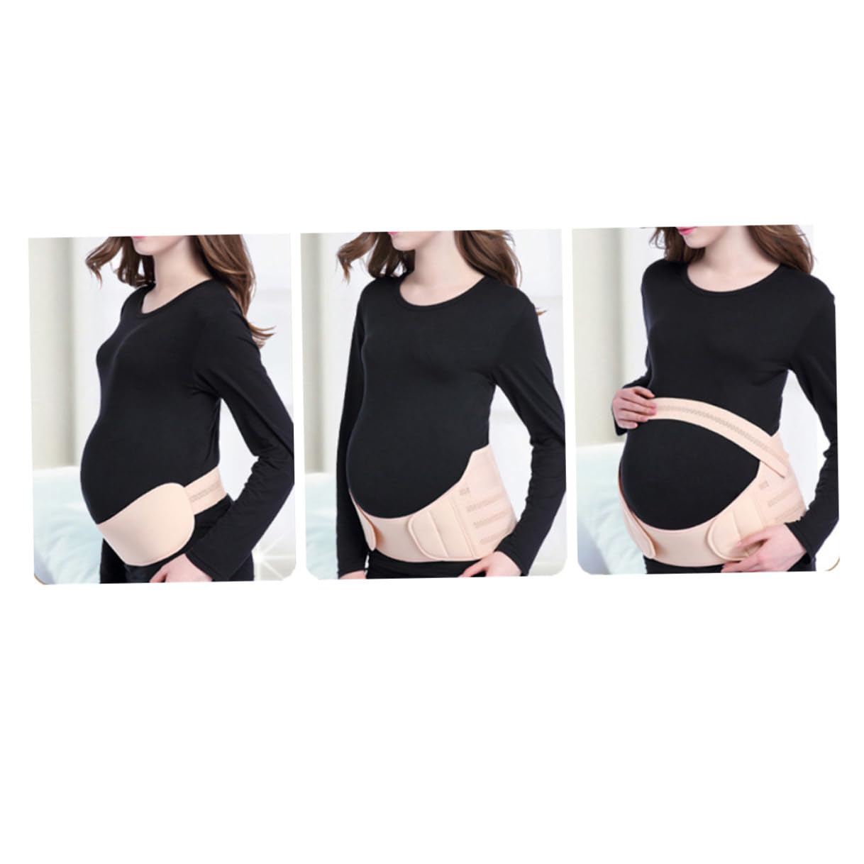 Healvian Adjustable Maternity Support Belt for Pregnancy Pelvic Support Breathable Nude Belly Band with Skin-Friendly Air Mesh Fabric for Comfort and Stretch Mark Prevention image number 2