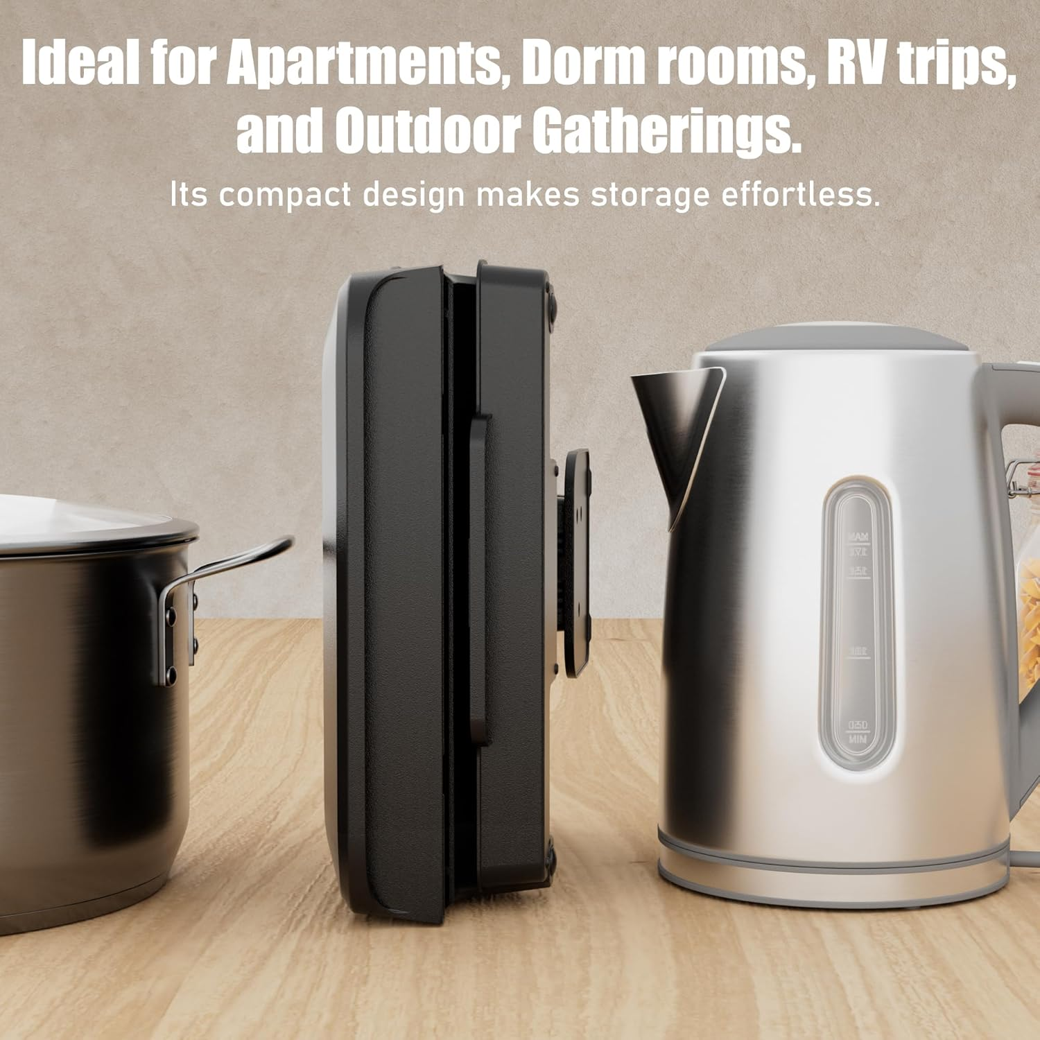 Hot Dogs Machine, Electric Grill with Oil Drip Tray, and Cord Storage, Ideal for Veggie Sausages, BBQ or Sausage, Nonstick Plate for Easy Clean image number 2