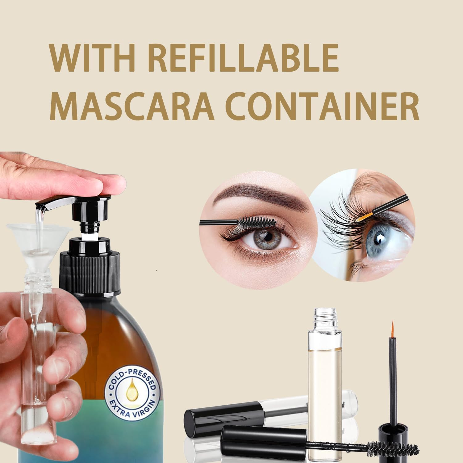 Oxyooh 2 Pack Pump Dispenser Compatible with Queen of Thrones & Heritage Castor Oil & Rejuvenaturals, Plastic Precision Pump for 16Oz Bottle, Queen Dispenser with Empty Mascara Tube (Oil Not Included image number 2