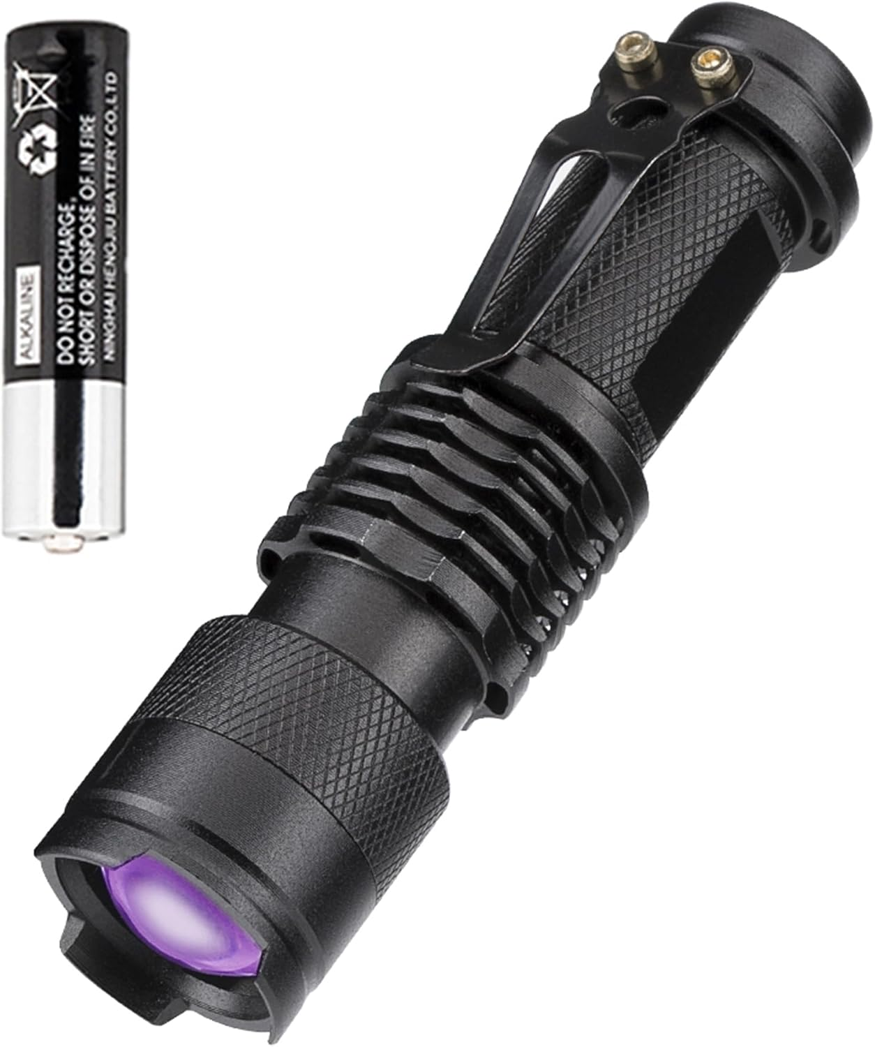UV LED Blacklight Flashlight,Vagocom Pocket Zoomable Battery Operated Powered Ultraviolet Black Light with Clip 3Modes for Dog Cat Pet Stains,Work with Pet Odor Eliminator(Battery Included) image number 2