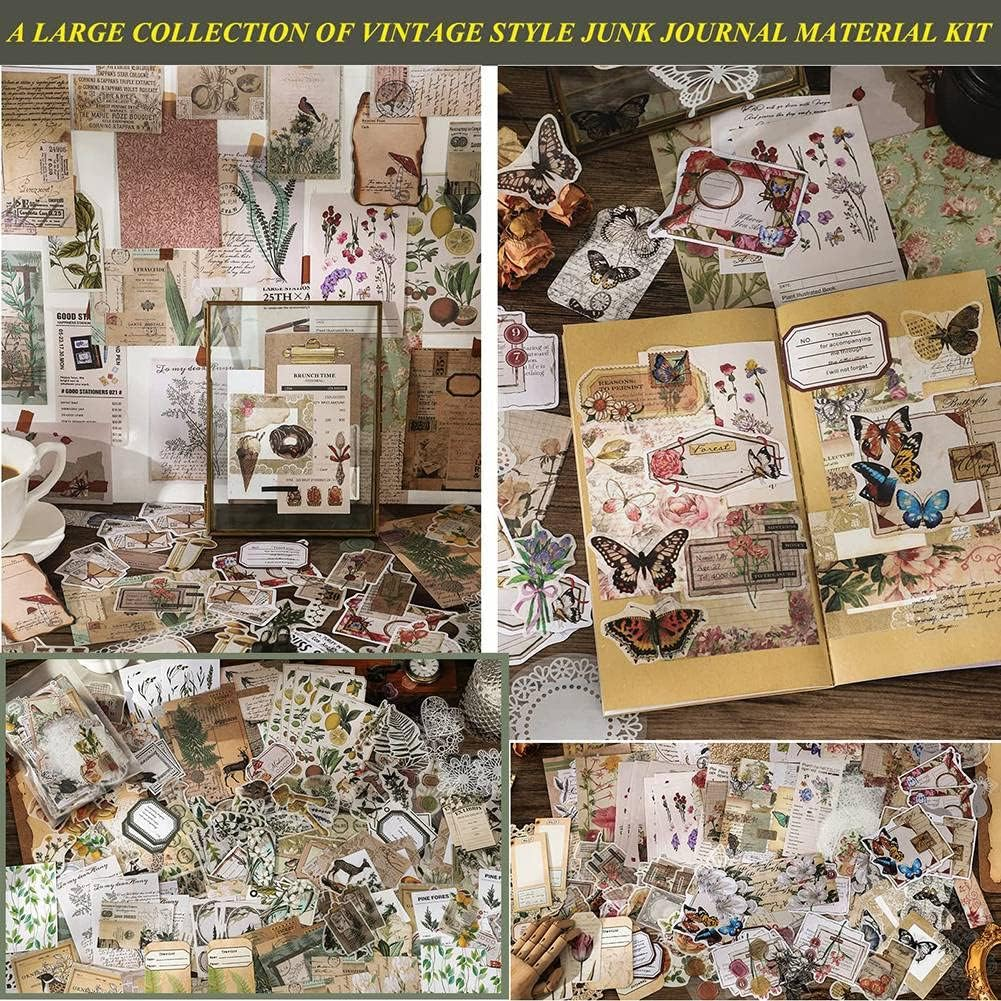 Zicojia 260Pc Vintage Scrapbook Supplies Aesthetic Scrapbook Stickers for Journaling,Gift Wrapping Cottage Decor Collage Craft B image number 2