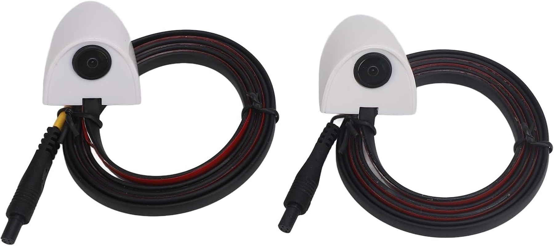 1 Pair Car Side View Camera, Crystal Clear 1280 X 720 720P AHD, Wide Angle Water Proof Design Eliminates Blind Spots for Safer Parking, for Vehicle DC12V (White)