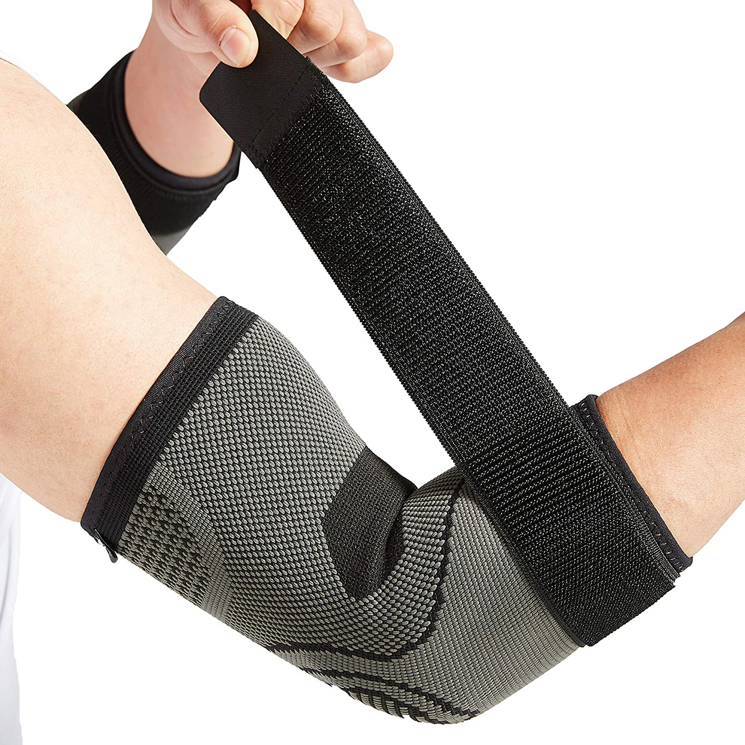 Elbow Brace with Strap for Tendonitis 2 Pack, Tennis Elbow Compression Sleeves, Golf Elbow Treatment (Large) image number 2