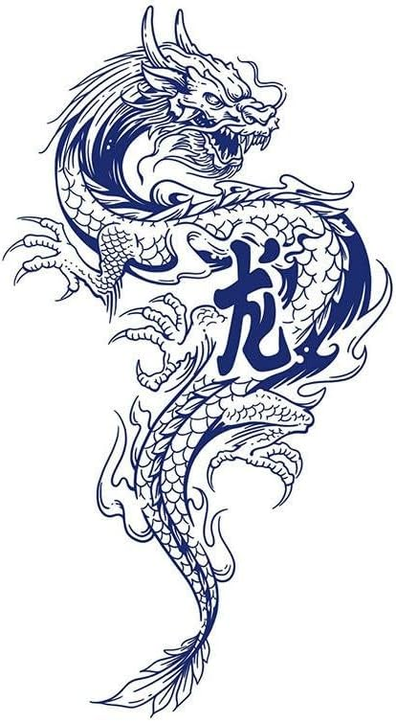 5 Pc Waterproof Long-Lasting Flower Arm Large Picture Back Simulation Tattoo Semi-Permanent Herbal Dragon Totem Temporary Tattoo Sticker