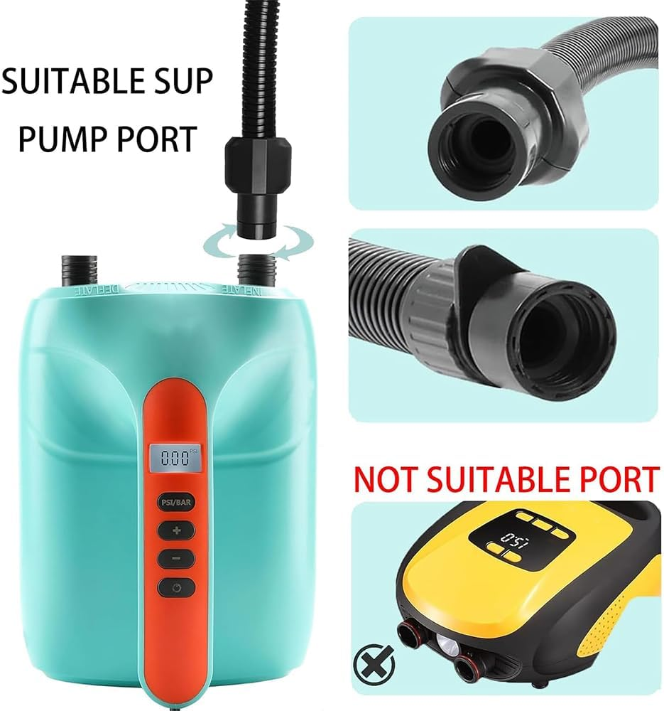 Paddle Board Pump Adapter Set, Sup Air Pump Hose with 7 Nozzles,Electric SUP Pump Replacement Parts, for Rafts, Kayak, Inflatable Paddleboard, Boat, Tent, Pool, Paddle Board Accessories image number 6