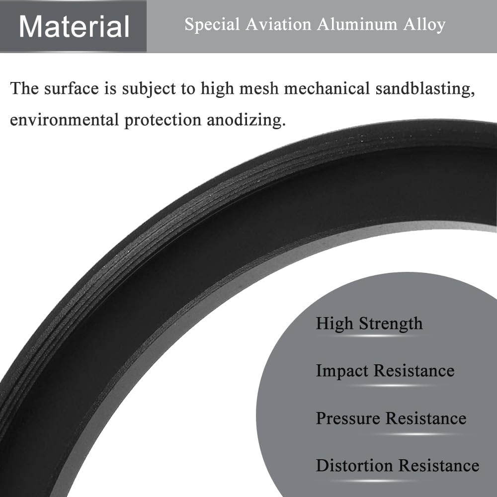 49Mm-55Mm Step up Ring(49Mm Lens to 55Mm Filter, Hood,Lens Converter and Other Accessories) (2 Packs), Fire Rock 49-55 Aerometal Camera Lens Filter Adapter Ring image number 4