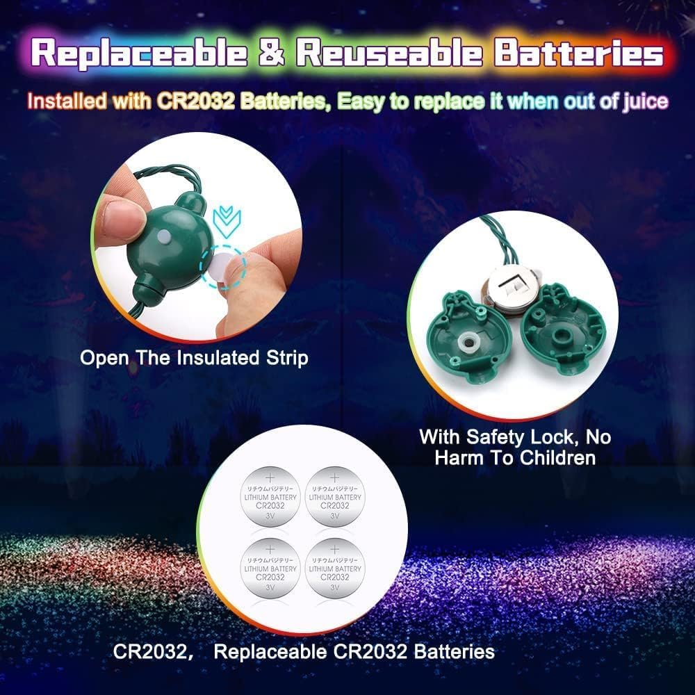 Christmas Light up Necklace Bulbs, Led Glow in the Dark Necklace Xmas Party Accessories Supplies for Kids Adults, Holiday Red Blue Green Flashing Necklace for Celebration Firework Party Memoria Christmas 3 PACK