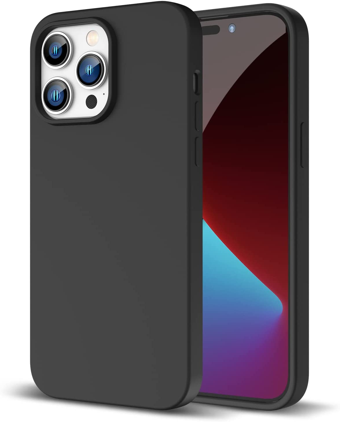 ZUSLAB Case for Iphone 14 Pro Max Case Real Liquid Silicone Anti-Scratch Gel Rubber Shockproof Cover with Soft Microfiber Lining Drop Full Protection for Apple (2022) - Black