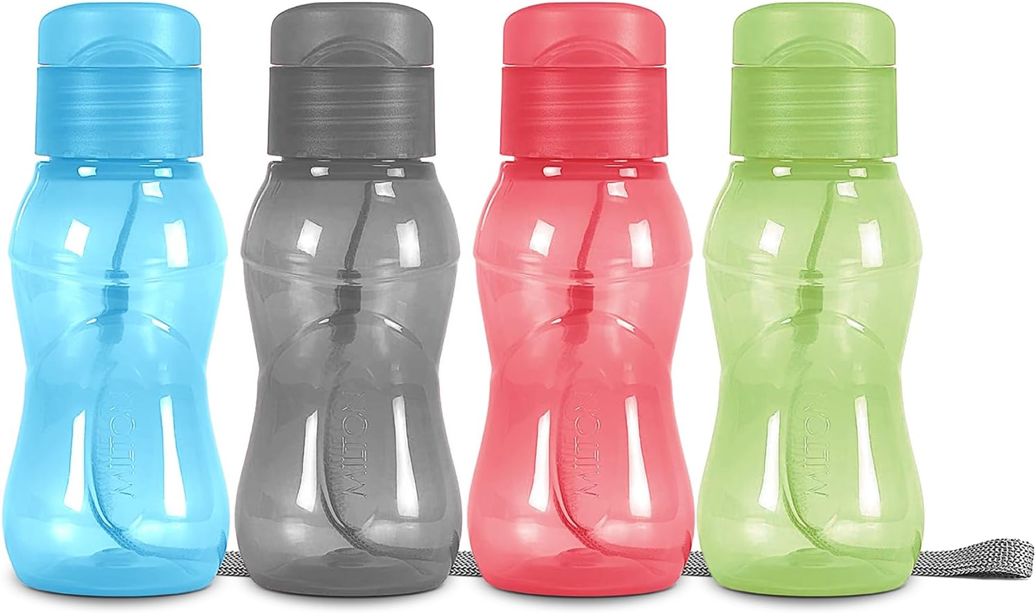 MILTON 8 Pack 6 Oz Kids Water Bottle for School Leak Free Flip Lid- Small Sports Water Bottle for Adults Carry Strap Party Favors for Kids Treats Prizes Gifts Goodie Bag Stuffers Bulk Pack Set of 8