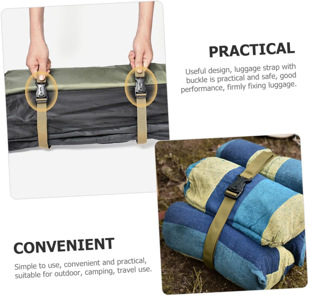 LIFKOME Adjustable Luggage Strap Buckle for Camping Luggage Straps Picnic Blanket image number 2