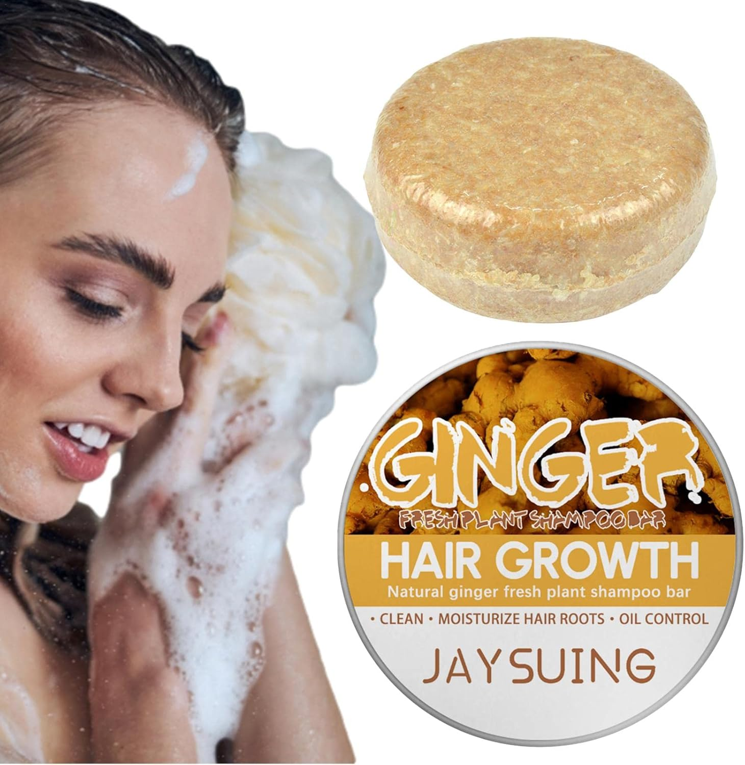 2 Soap Ginger for Hair,Hair Growth Shampoo Bar | Ginger Hair Growth Shampoo Bar Ginger Shampoo Soap Ginger Shampoo Bar Soap for Promotes Hair Growth Seta-Au