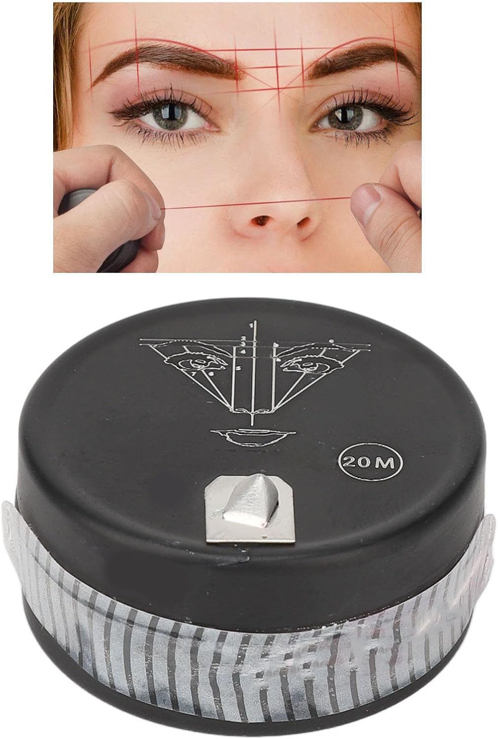 Brow Mapping String, Makeup Mild Microblading Mapping String Pre Inked 65.6Ft for Beautician for Beauty Salon (White) image number 4