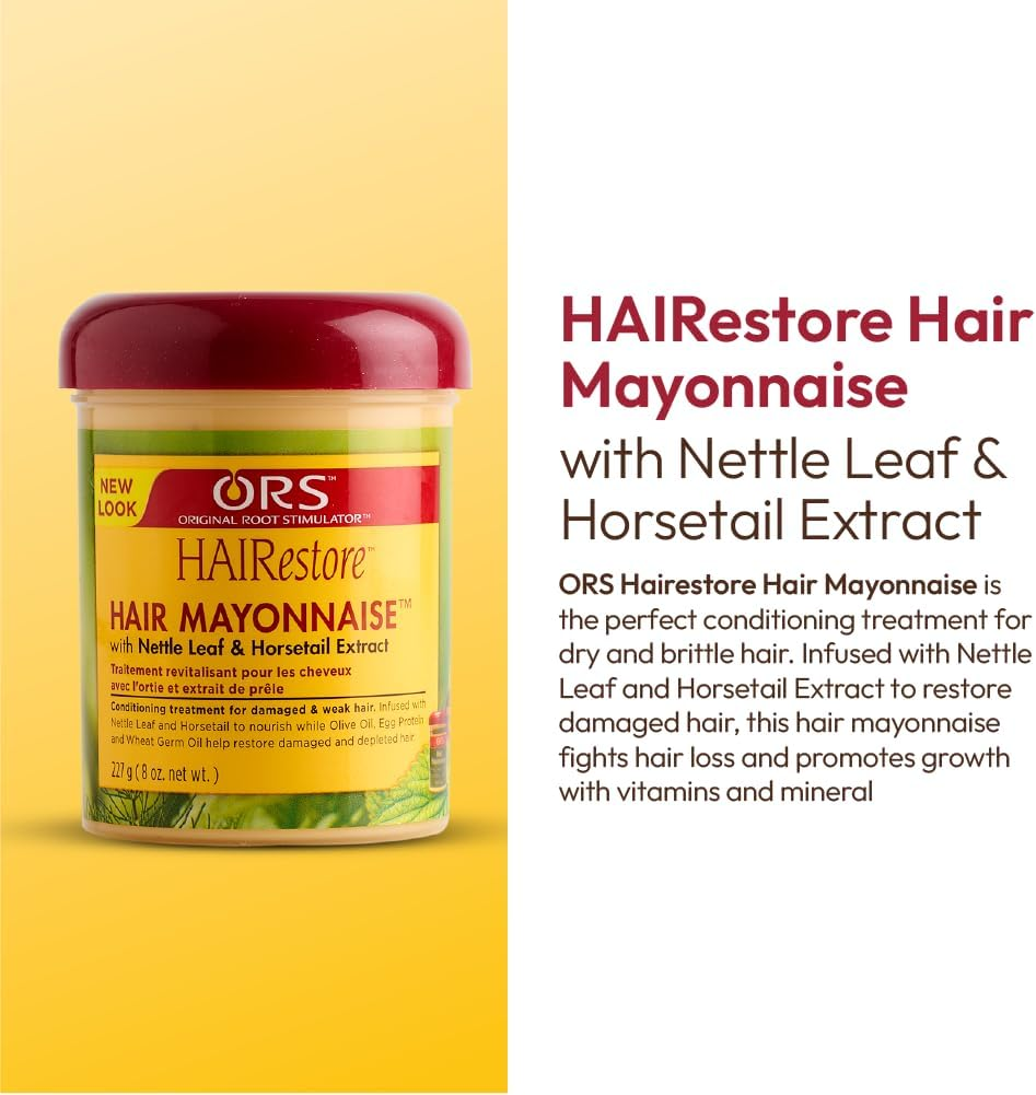 ORS Hairestore Hair Mayonnaise, 8 Ounce, Unscented, Clear, Women'S Unisex, Adult, Unisex-Adults image number 1