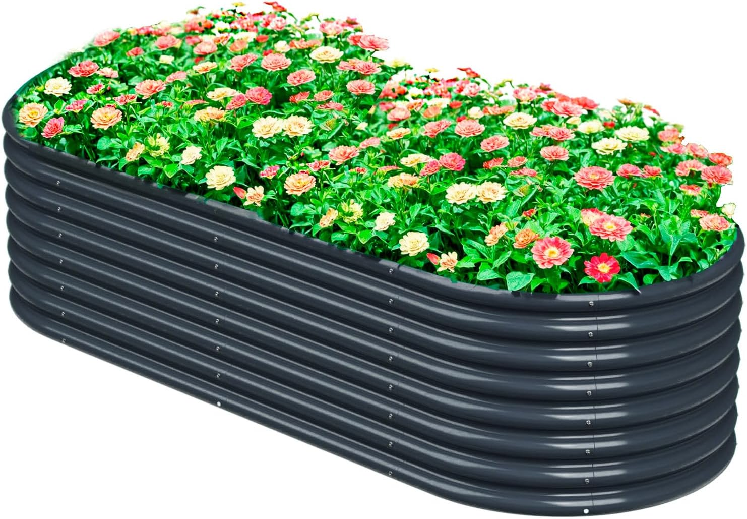 Raised Garden Bed 6X3X2 FT Galvanized Raised Garden Boxes Outdoor Galvanized Planter Box Garden Planter Plant for Vegetables Flowers Herb (Grey, 6&times;3&times;2 FT/180 * 90 * 60 CM)