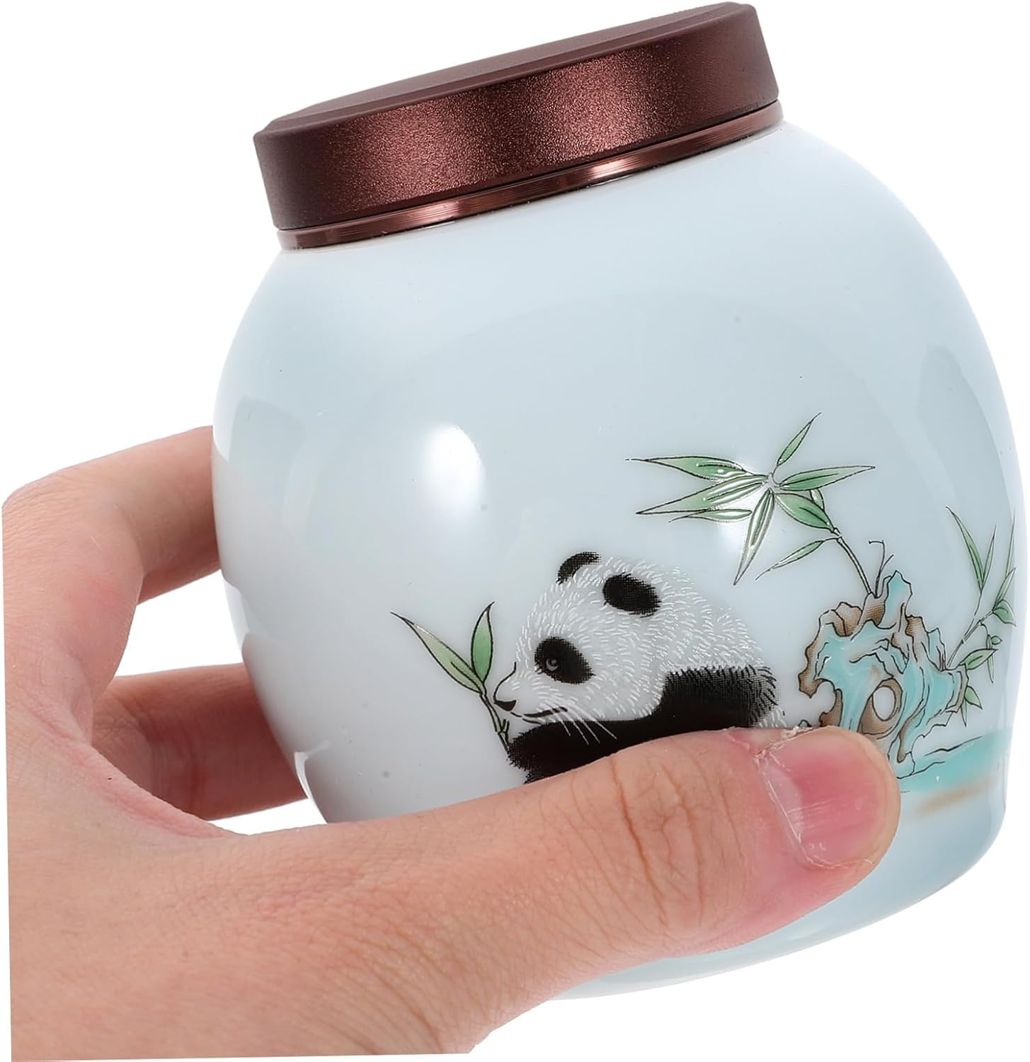 Ciieeo Panda Ceramic Tea Canister Multi-Functional Storage Jar Airtight Lid Creative Home Accessory for Tea Spices and Items and Portable Design image number 4
