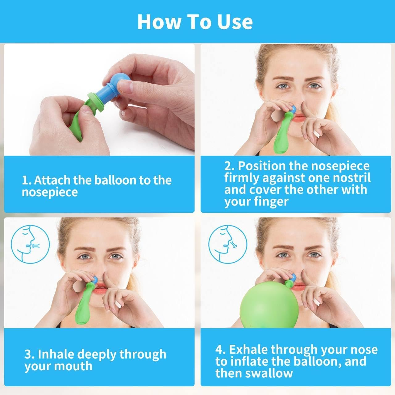 Eustachian Ear Unclogger with 10 Nasal Balloons, 3 Nose Tips & 3 Covers, Ear Pressure Relief Device for Airplane Ear Pressure Relief, Eustachian Tube Unclogger, Ear Unclogger for Tinnitus Relief image number 1