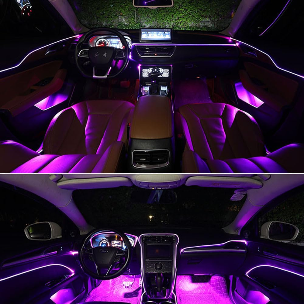 Tootoo RGB LED Car Interior Fiber Optic Neon Wire Strip USB Atmosphere Light App/Music