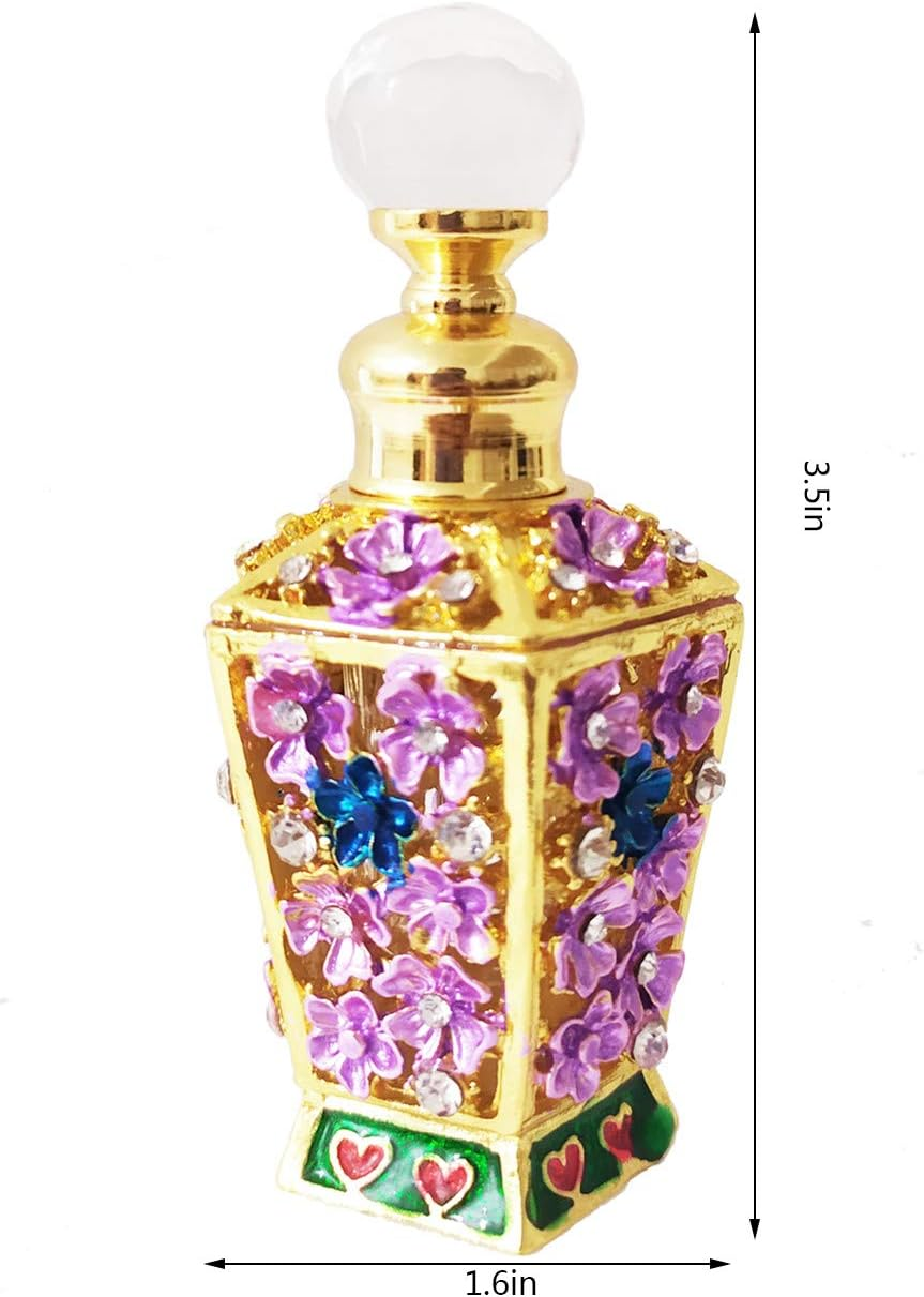 SEVENBEES Classic Vintage Antique Hollow-Out Flower Refillable Perfume Bottle - Bird image number 7