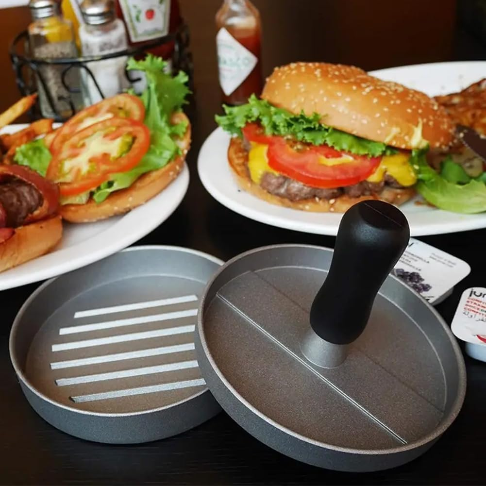 Burger Press Patty Maker, Non-Stick Patty Maker Hamburger Press Mold Aluminum with 100Pcs Wax Papers Set for BBQ Grill image number 6