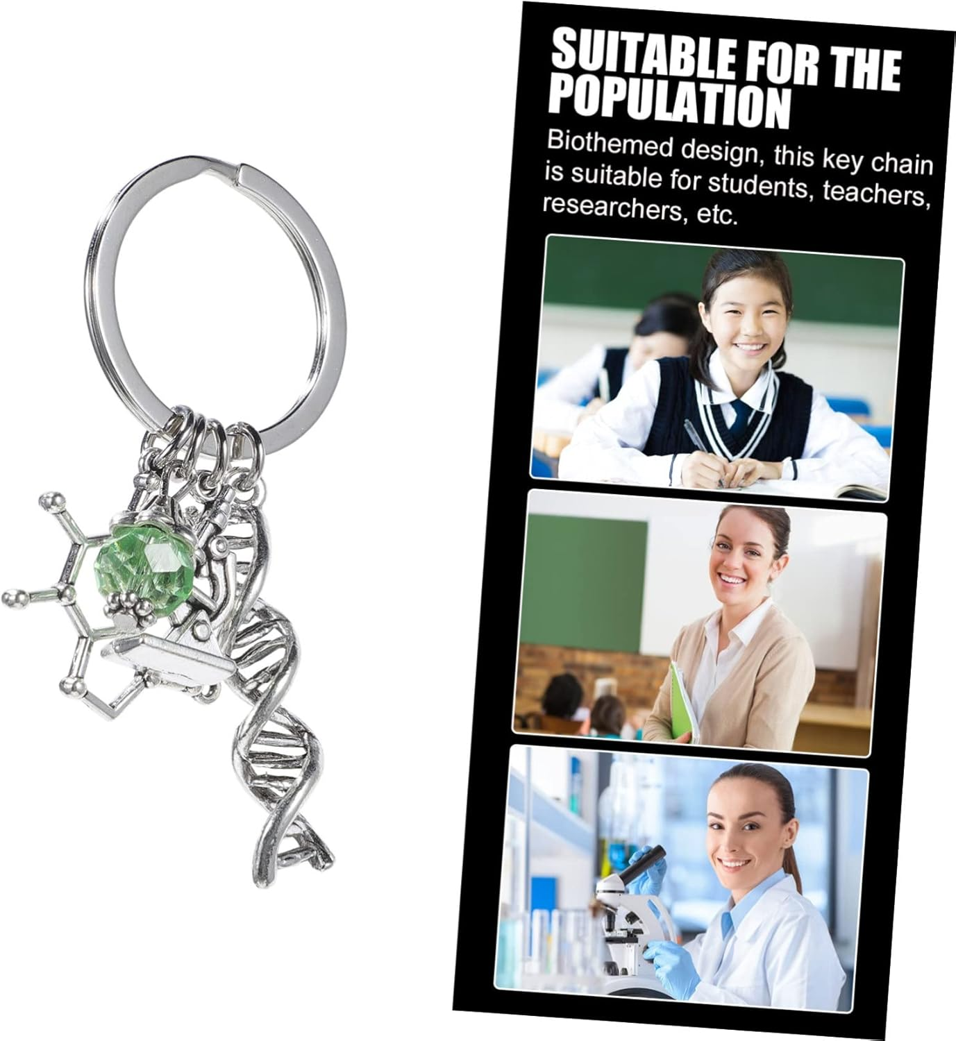 SAFIGLE Microscope Keychain Biology Car Key Chain Science Microbiology Charm Backpack Accessory for Students and Scientists Educational Pocket Keyring image number 5