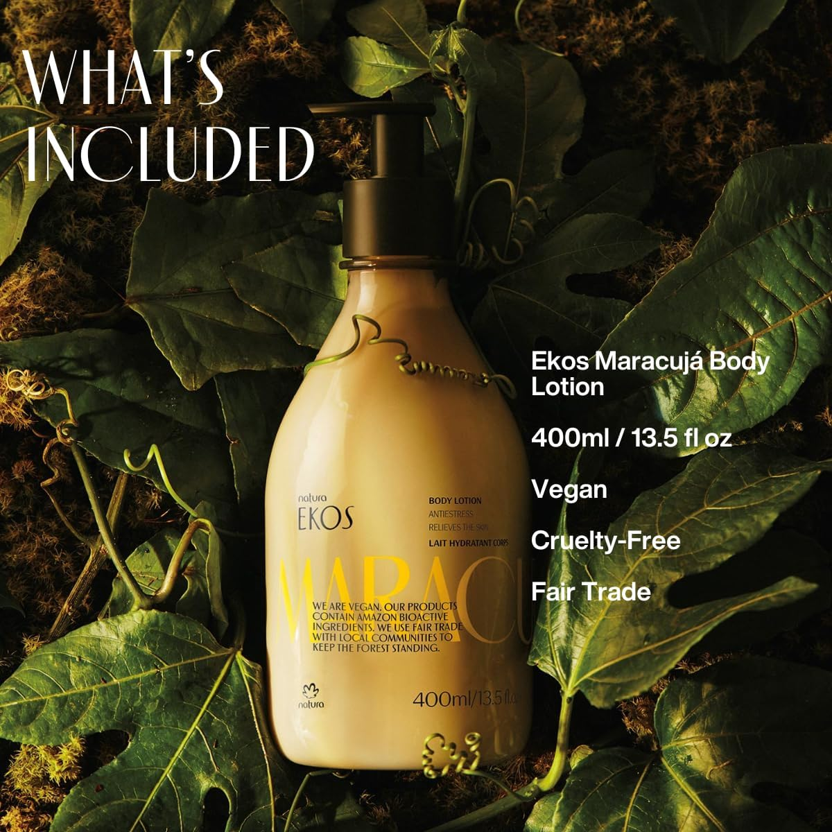 NATURA - Ekos Maracuja Body Milk - Moisturises, Soothes and Smoothes the Skin - for Dry, Dehydrated Skin - Absorbs Quickly - 100% Vegan - Cruelty Free - 400 Ml image number 4