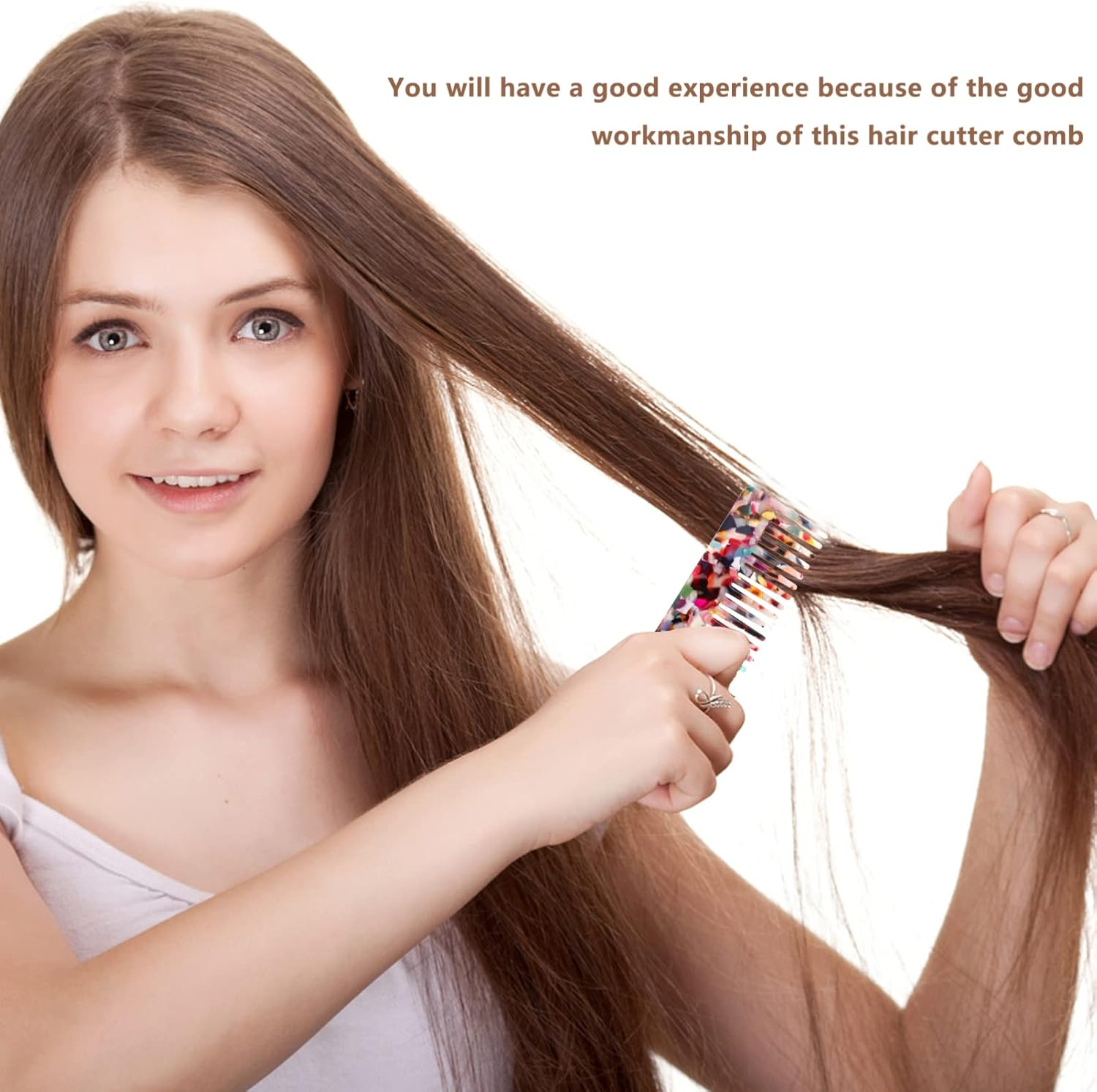 Kichvoe 1Pc Stylish Anti-Static Hair Comb Wide Tooth Detangler for Home Use for Smooth Thick Hair Comfortable Grip for Wet Dry Styling Unisex Design image number 4