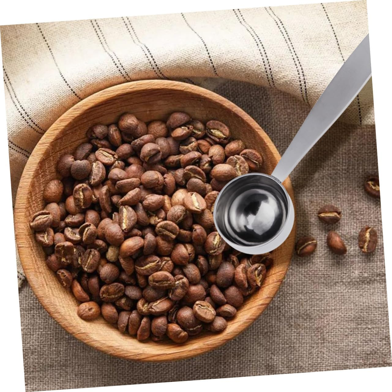 COLLBATH Stainless Steel Espresso Tamper Spoon Measuring Tamping Scoop Dual-Function Coffee Tool for Ground Coffee Tea Cocoa Compact Accessory image number 1