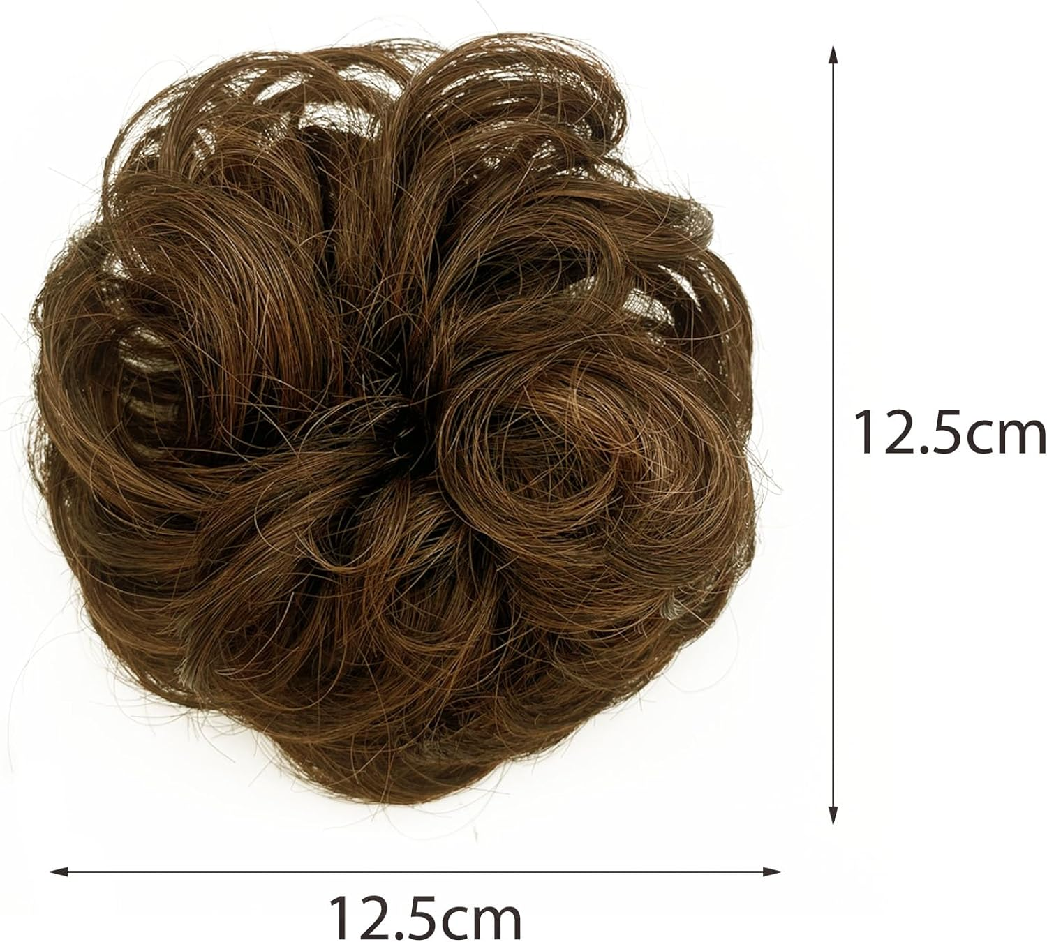 YUESUO 1PCS Messy Bun Hair Pieces Wavy Curly Scrunchies Synthetic Chignon Hair Extensions Updo Hairpieces for Women Girls (Light Brown) image number 4