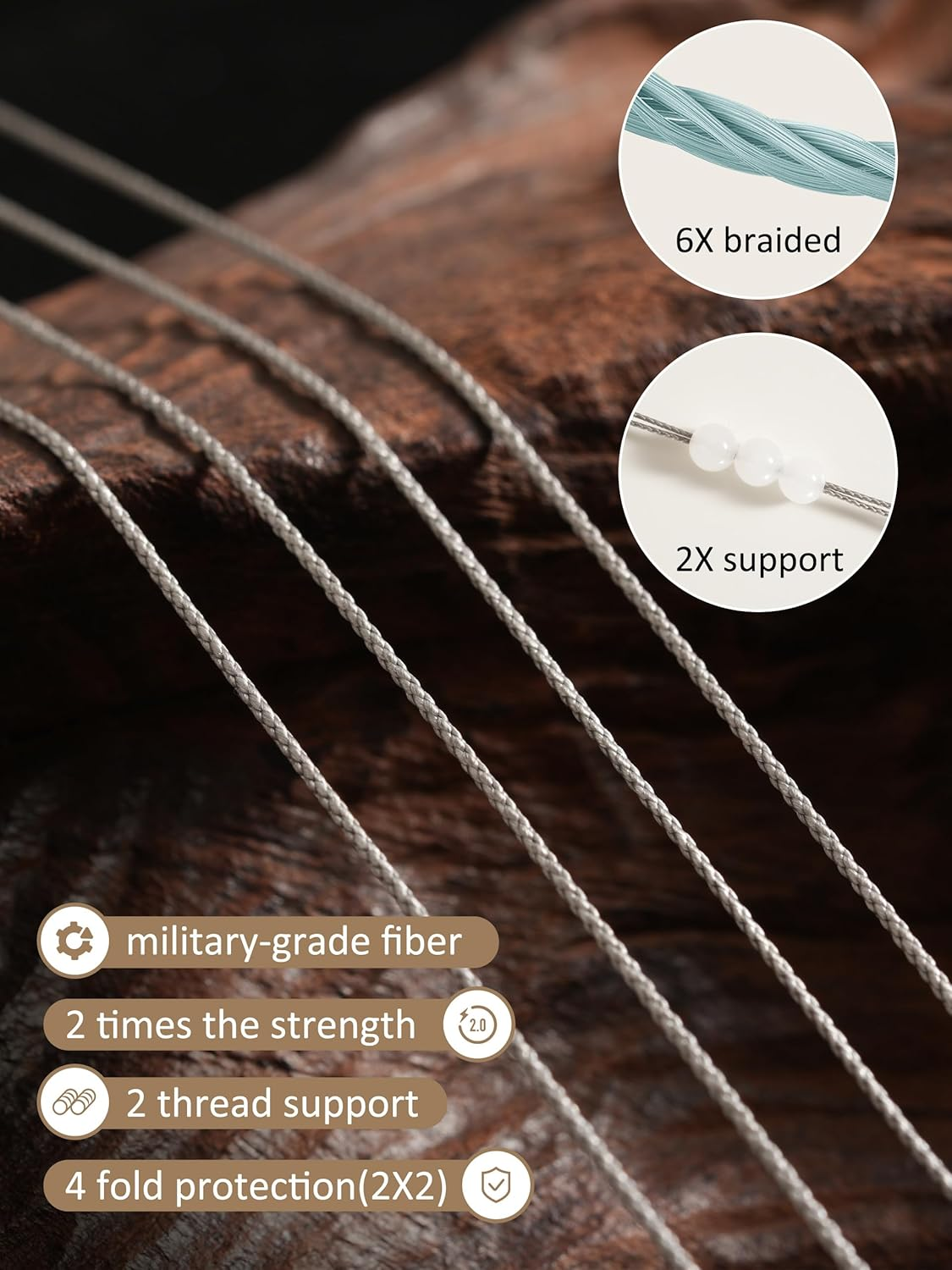 LENYNAL Lanyards for ID Badges and Keys, Natural Stone Retractable Lanyard Durable 3.0 Beaded Lanyard for Teacher Women image number 4