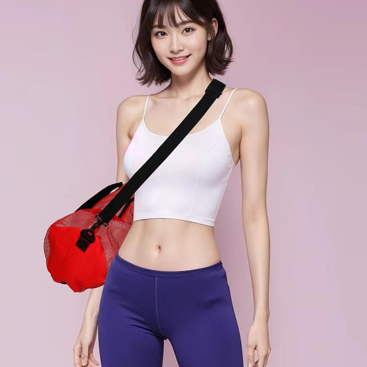 VANZACK Mesh Beach Tote Bag Drawstring Large Capacity for Pool Bag Organizer Storage for Shoes Towel Swim Gear Multi-Use image number 6