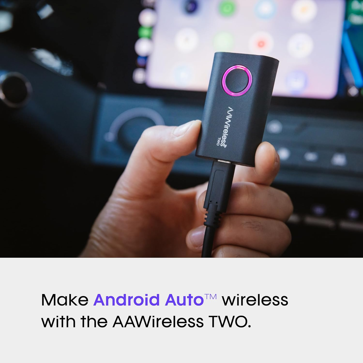Aawireless Two - Android Auto Wireless Adapter - Convert Factory Wired Android Auto to Wireless - Multifunctional Button - Easy Plug and Play Setup - Seamlessly Connect via Bluetooth - Made in Europe image number 6