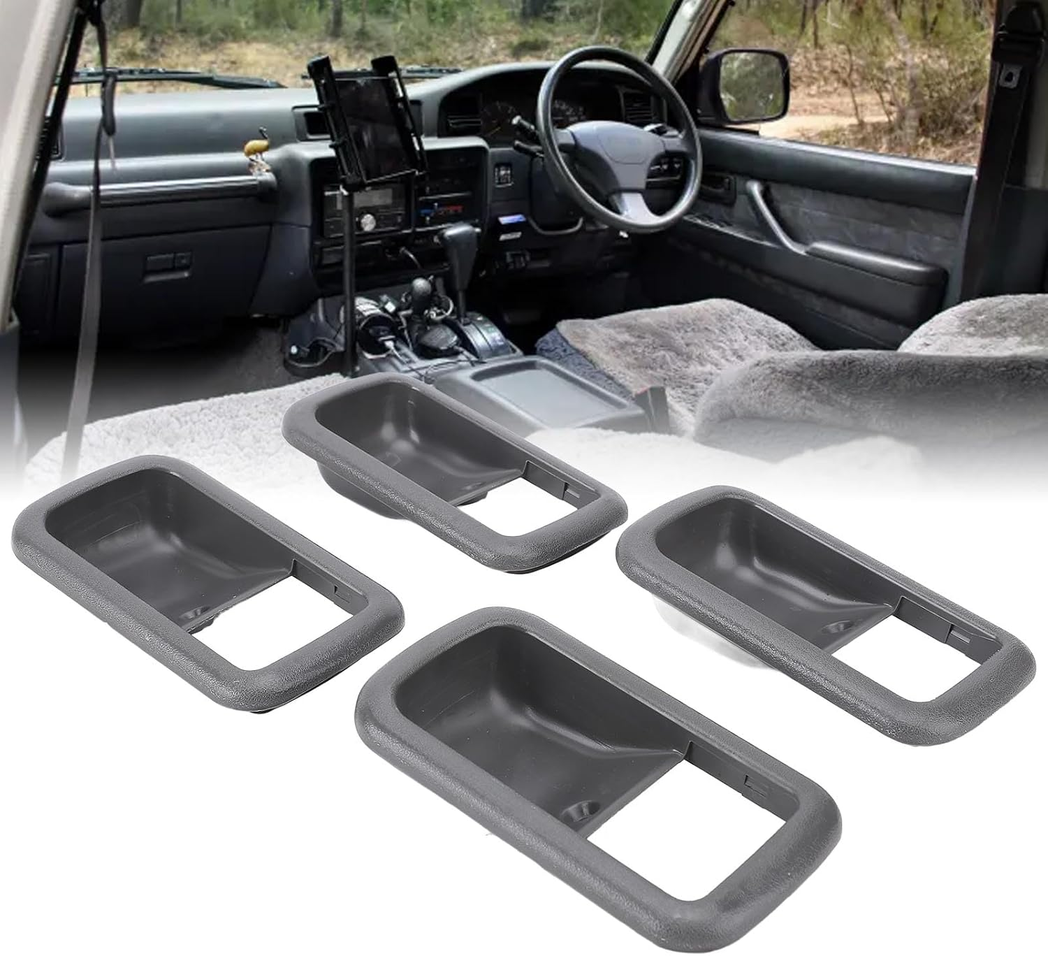 4 Pcs Inner Door Handle Bezel 69277-60010 Replacement for 80 Series FJ80 FZJ80 HDJ80 HDJ81 HZJ80 HZJ81 1991-1997 image number 3