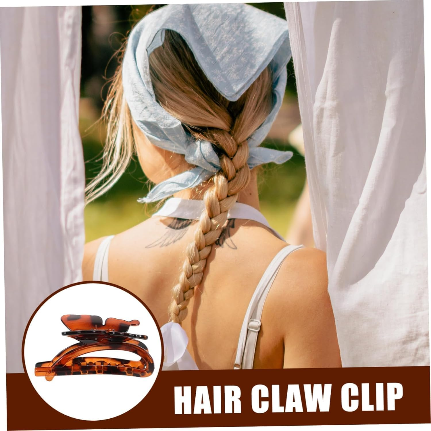 Fokmuaex Butterfly Hair Claw Clip for Women, 1PCS Tortoise Shell Hair Clips, Elegant Hair Accessories for Women, Daily Use & Special Occasions image number 6