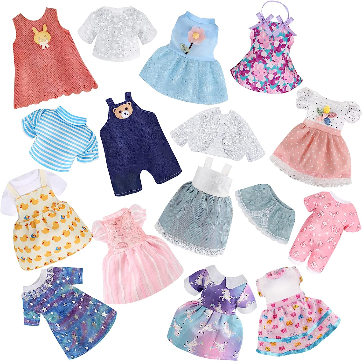 Girl Doll Clothes and Accessories - 12 Sets Doll Clothes for 12 Inch Dolls, Alive-Baby Doll Clothes Dress Pajamas Swimsuits, Lovely Baby Doll Outfits Accessories for Christmas Birthday for Little Girl image number 2