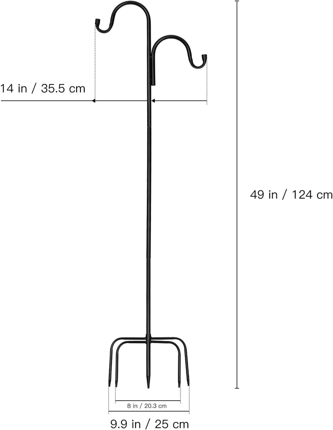 Shepherd Hook Decorative Hanging Hooks Heavy Duty Brackets Shepherds Hook for Bird Plants Racks Solar Lights Outdoor Decorative Lantern Hooks Outdoor Small Clothing Stainless Steel image number 4
