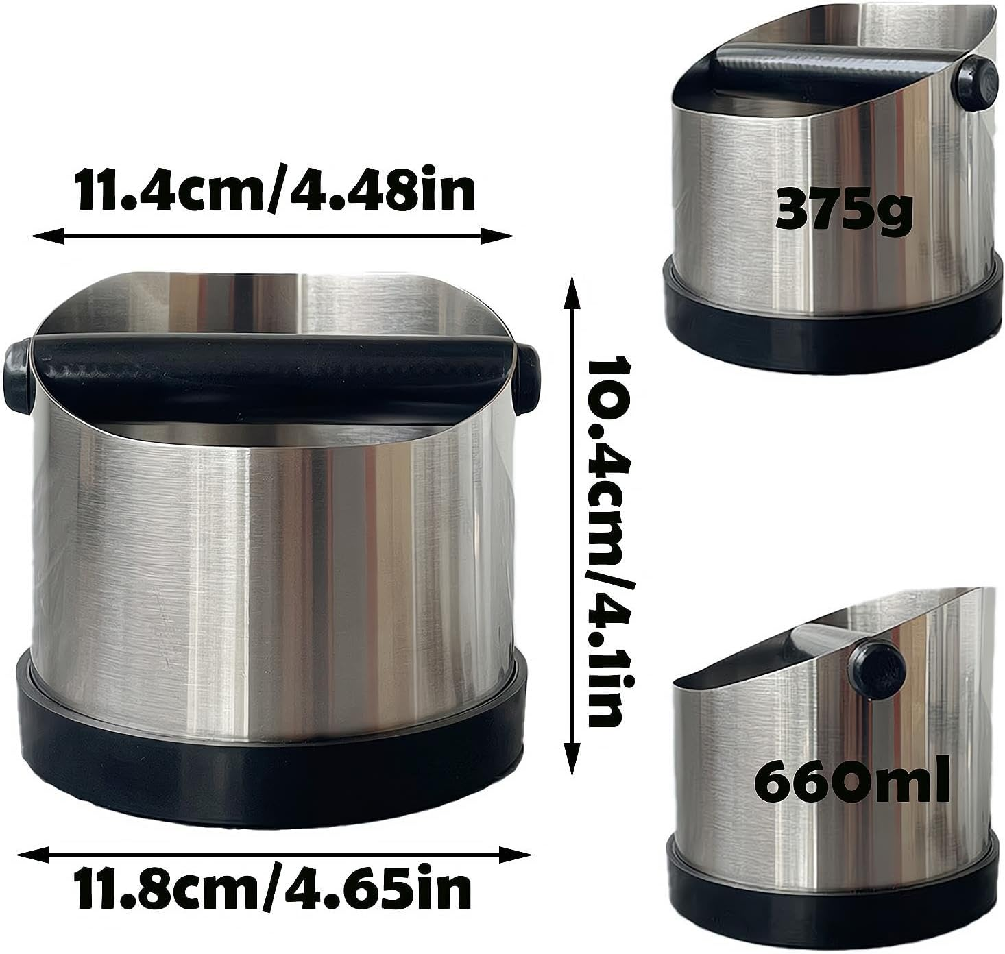 REGODI Coffee Knock Box, 660Ml Stainless Steel Shock-Absorbent Durable Barista Style Espresso Knock Box with Removable Knock Bar and Non-Slip Base image number 3