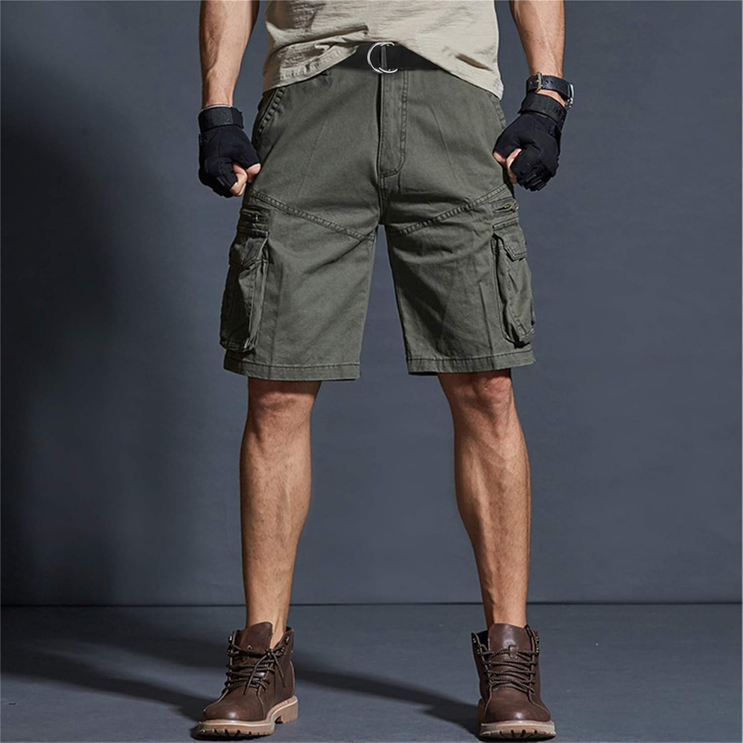 ALPHYLY Canvas Belts for Mens Web Military Belt，Unisex Double D-Ring Belt image number 3