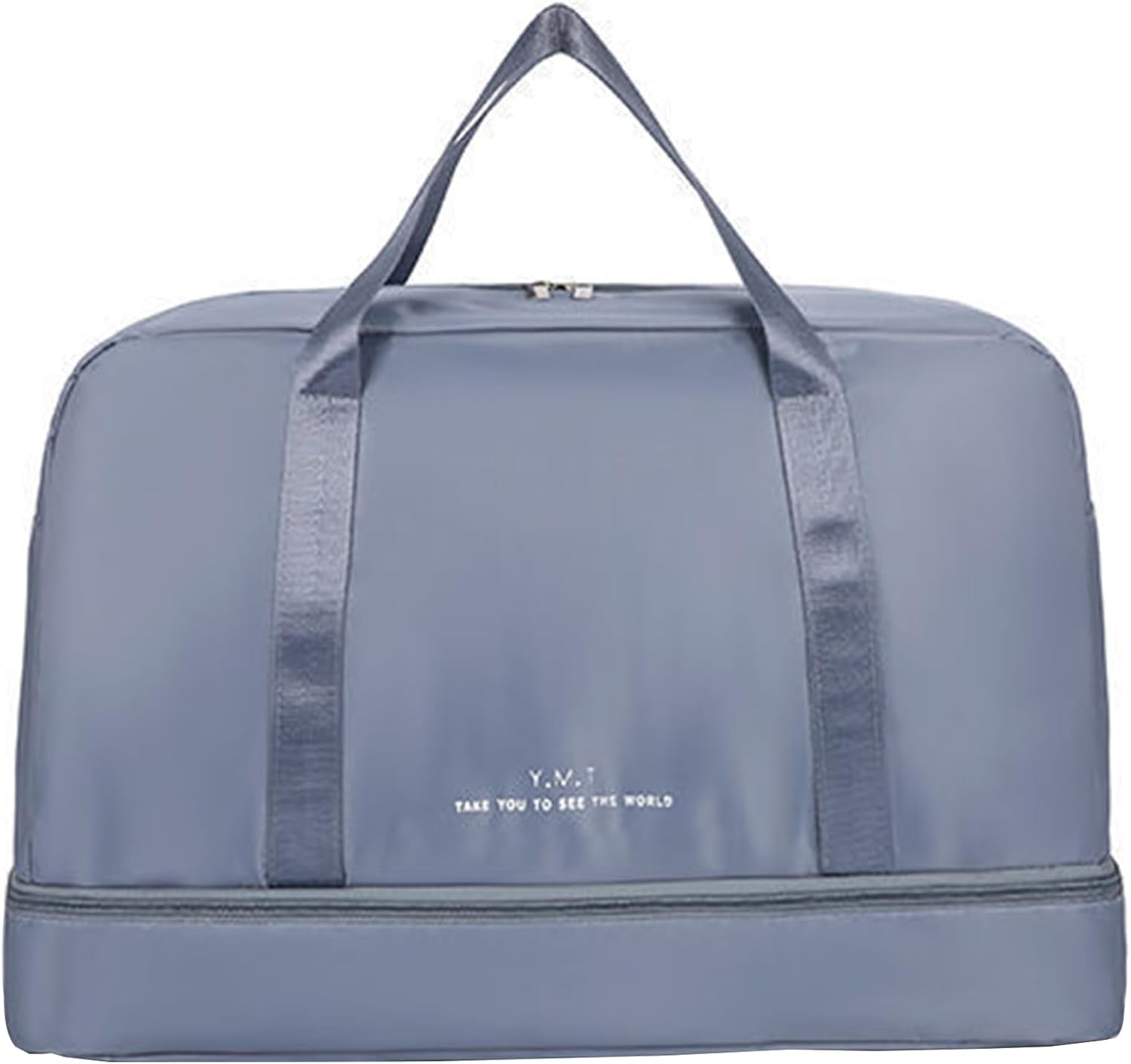 Travel Duffle Waterproof Bag with Trolley Sleeve & Separate Shoe Compartment Dry Wet Separation Storage Bag Sports Gym Bag Carry on Weekender Overnight Shoulder Bag for Women & Men (Blue)