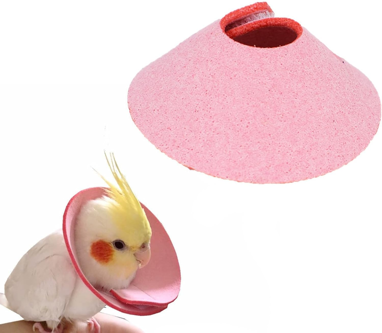 Ksngtixe 1 Pcs Microfiber Leather Bird Collar - Soft Adjustable Anti-Biting Neck Protector for Parrots & Pet Birds, Comfortable Elizabethan Cone image number 3