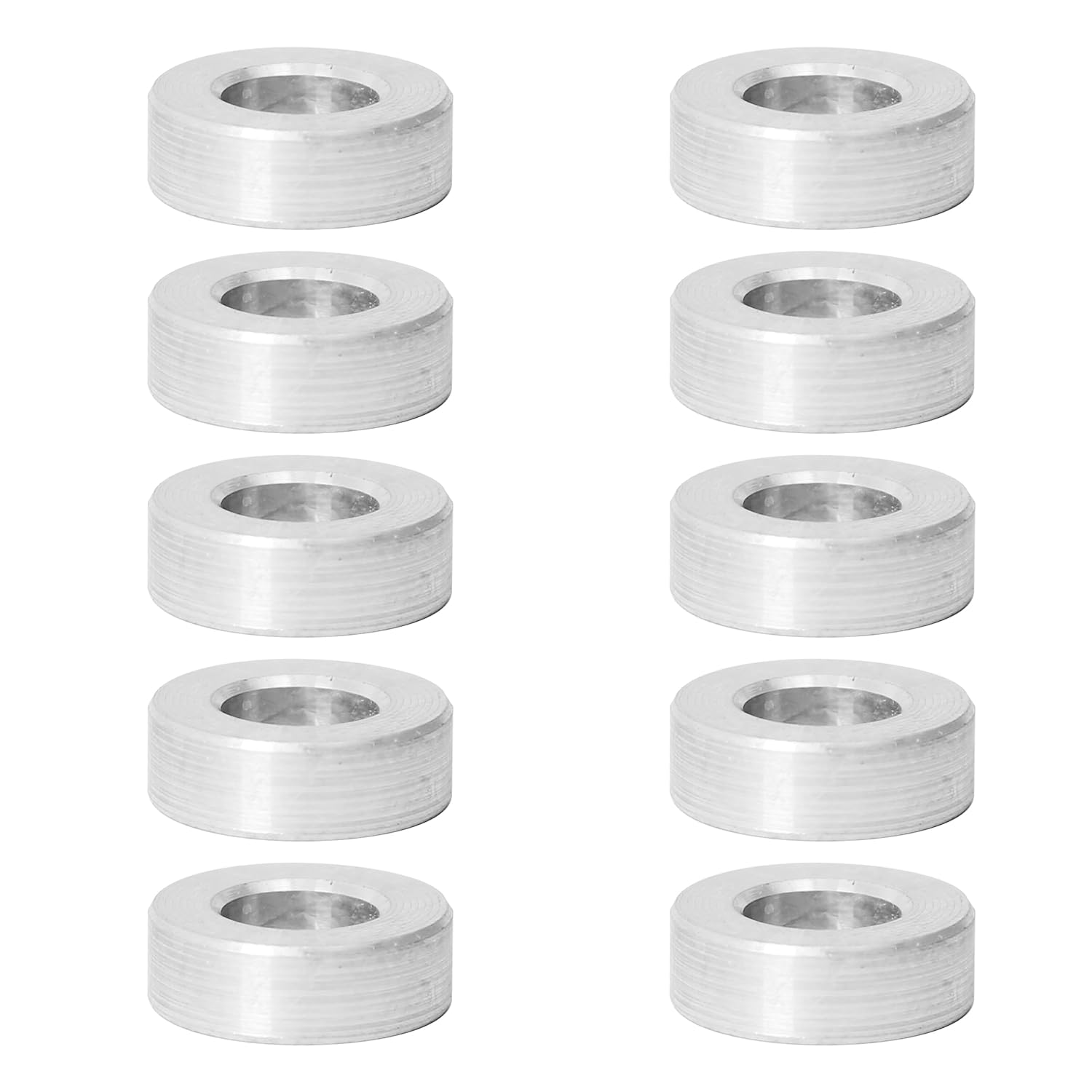 Zhooooonglf 10Pcs M6 Aluminum Spacers, Metal Spacer Aluminum round 6.2Mm ID X 12Mm OD X4Mm L Thickness Screw Standoff for M6 Screw Bolts Silver