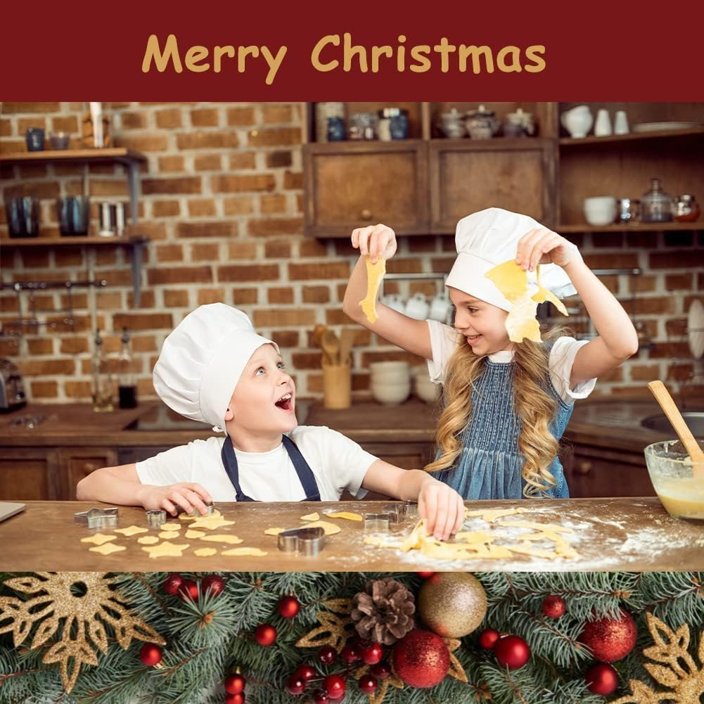 Large Christmas Cookie Cutters, Fyvadio 10 Pcs Holiday Cookie Cutters Shape - Gingerbread Men, Tree, Snowflake, Cane, Santa Face, Star, Deer, Bell, Stocking and Snow Man Cookie Cutters for Baking image number 6