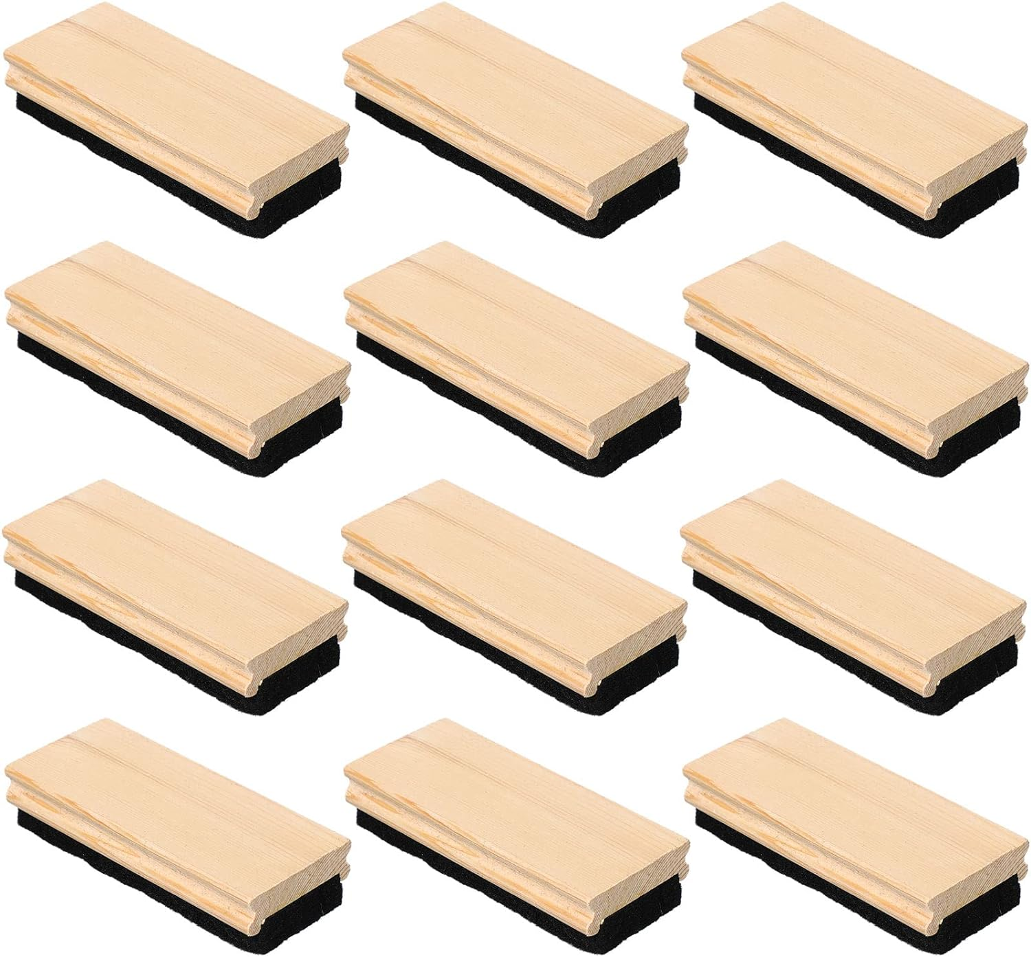 Felt Campus Style Erasers, Cleaner Dusters Felt Chalkboard Eraser for Kids Wood Chalk Eraser for Chalkboard Cleaners Dusters for Markers White Black Boards Paint School Students Teachers (12) image number 5