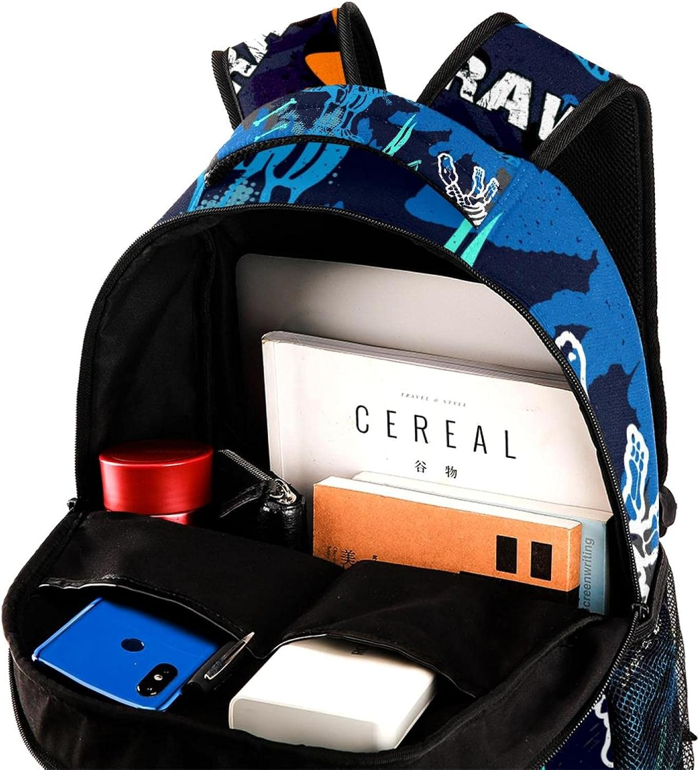 Grunge Design for Boys Dino Pattern Backpack Students Shoulder Bags Travel Bag College School Tote Backpacks image number 1