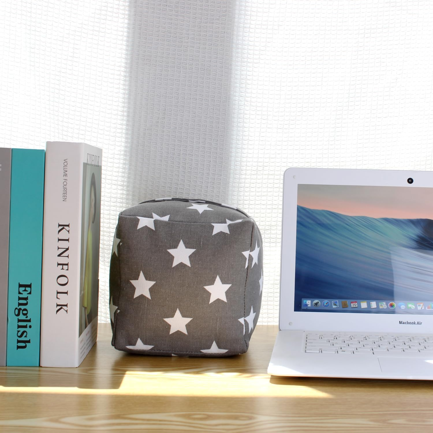 SANFERGE Decorative Door Stopper, Weighted Fabric Door Stopper with Handle, Heavy-Duty Square Door Floor Stop for Bedroom, Living Room, Interior, Doors - Car image number 3